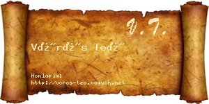 Vörös Teó névjegykártya