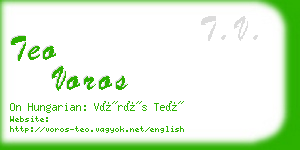 teo voros business card